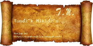 Tusák Miklós névjegykártya